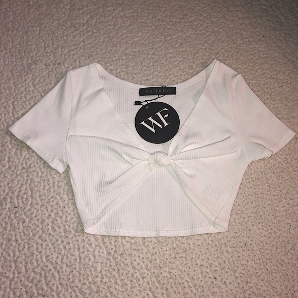 White Fox Crop Top - Picture 1 of 4
